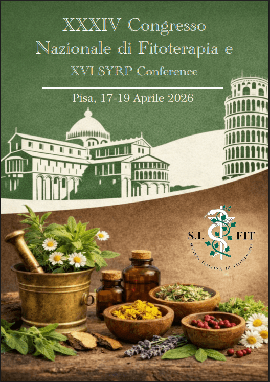 Locandina del XXXIV Congresso Nazionale di Fitoterapia e XVI SYRP Conference, Pisa, 17-19 aprile 2026